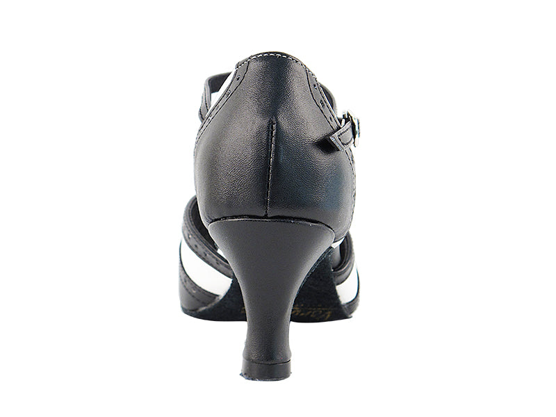 6034 Black Leather & White Trim