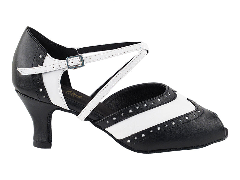 6035 Black Leather & White Trim