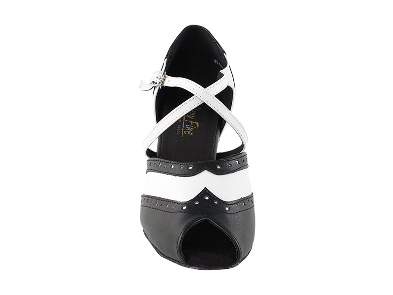 6035 Black Leather & White Trim