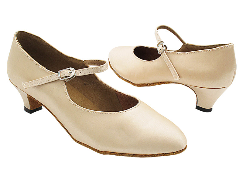 6803 Flesh Satin with 1.3" Cuban Heel (387) in the photo