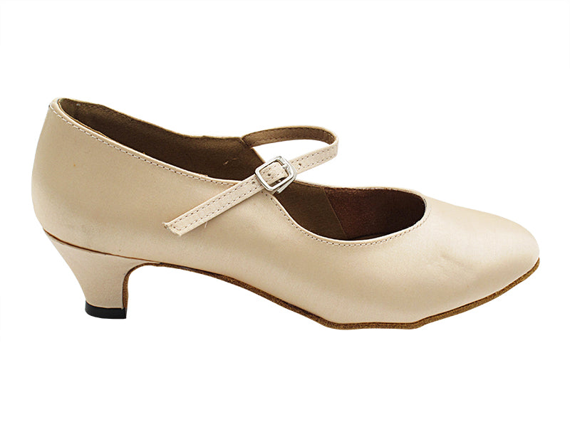 6803 Flesh Satin with 1.3" Cuban Heel (387) in the photo