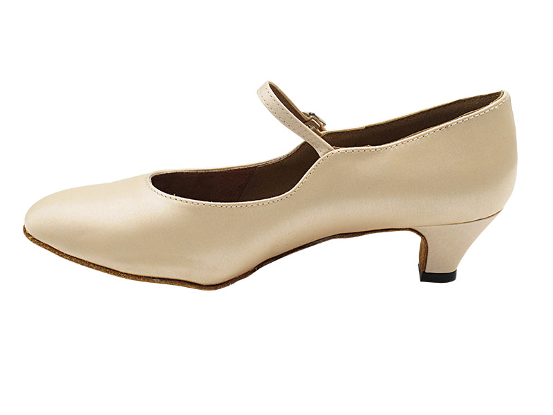 6803 Flesh Satin with 1.3" Cuban Heel (387) in the photo