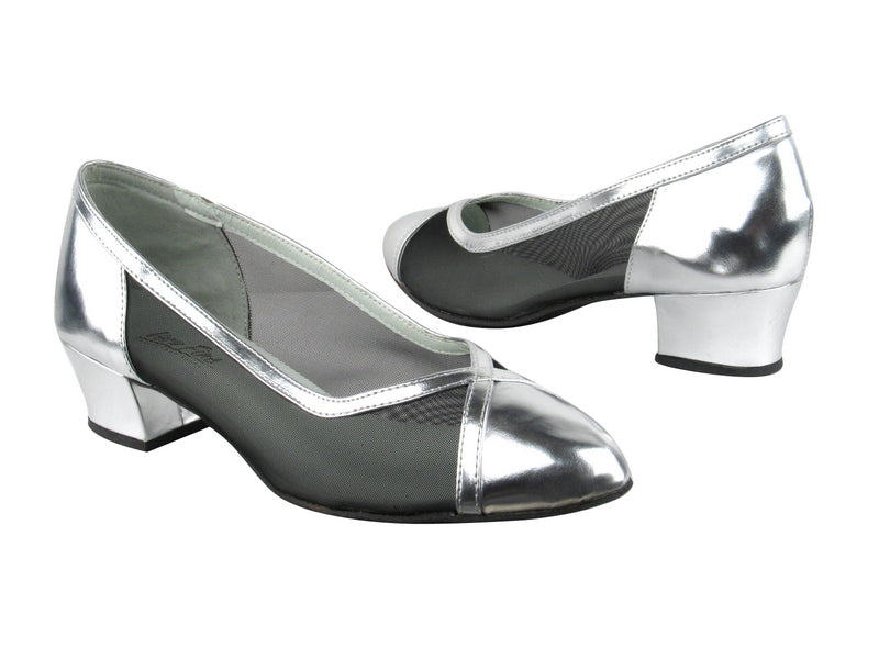 6815 55 Silver Leather_Black Mesh with 1.5" Heel in the photo