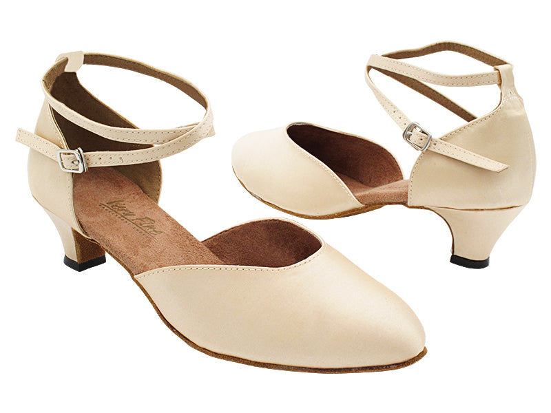 6817 Flesh Satin with 1.3" Cuban Heel (387) in the photo