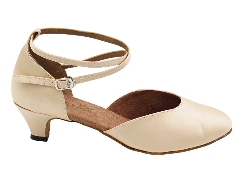 6817 Flesh Satin with 1.3" Cuban Heel (387) in the photo