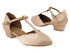 6819FT Flesh Satin with 1" Flat Heel in the photo