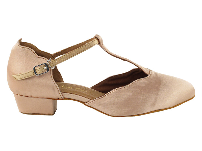 6819FT Flesh Satin with 1" Flat Heel in the photo