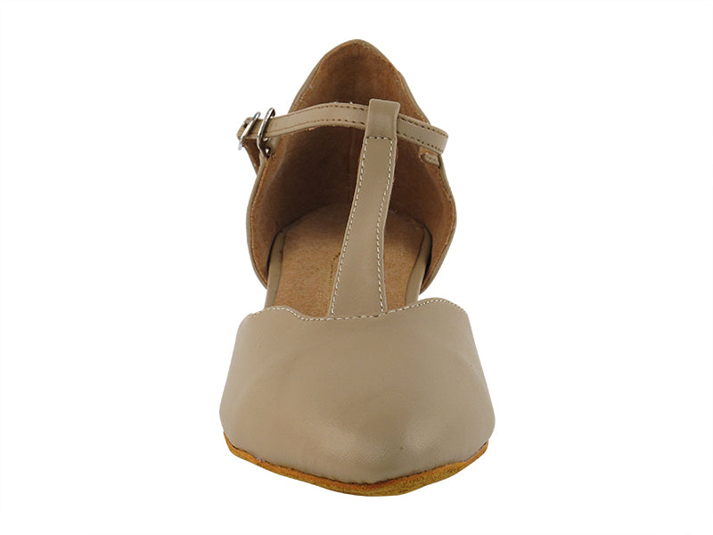 6819FT Tan Leather with 1" Flat Heel in the photo
