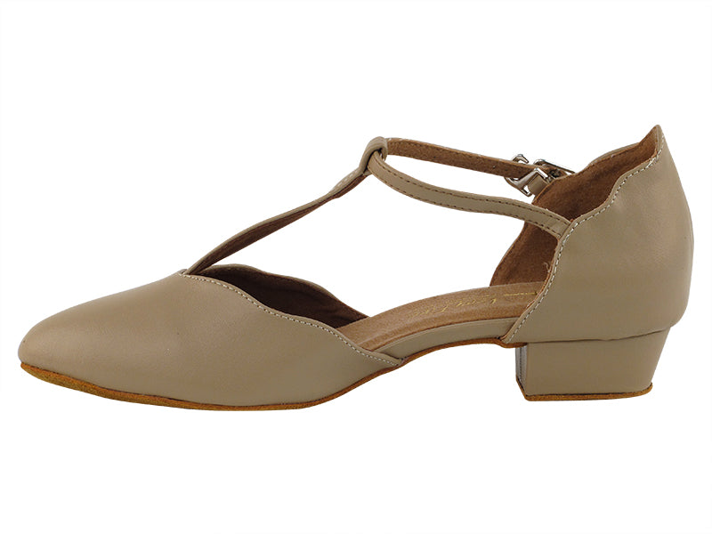 6819FT Tan Leather with 1" Flat Heel in the photo