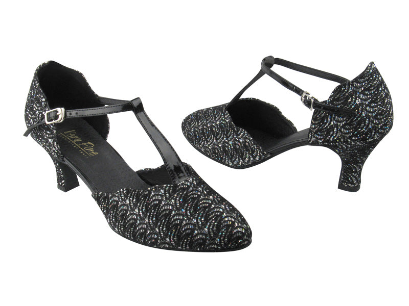 6819 143 Black & Black Patent Strap with 2.5" Low Heel in the photo