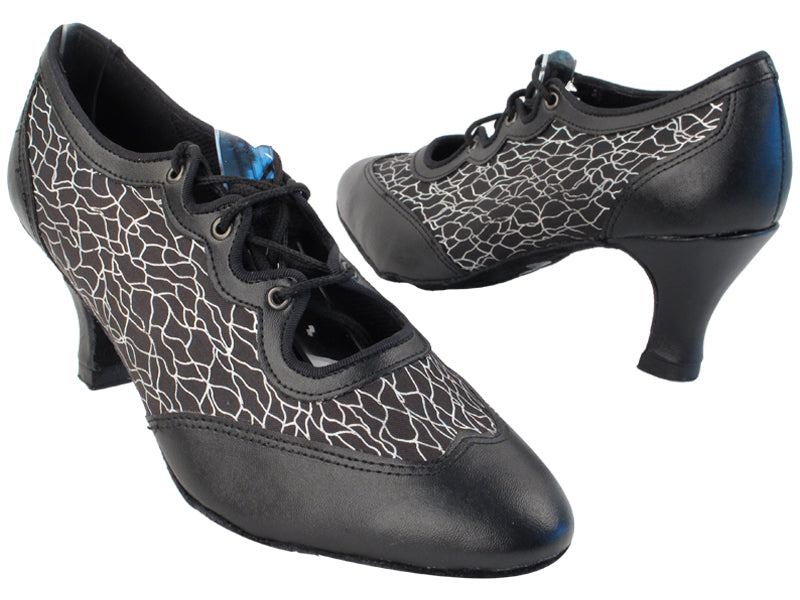 6823 140 Black PU_102 Black Flower Satin_M