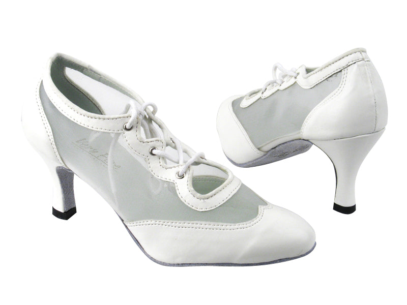 6823 White Leather_52 White Mesh with 2.75" heel in the photo