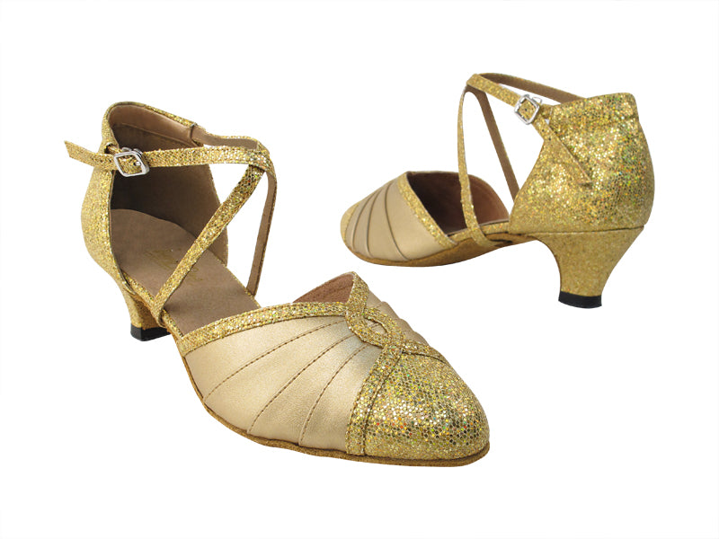 6825B 173 Light Gold Scale_59 Light Gold PU with 1.3" cuban heel in the photo