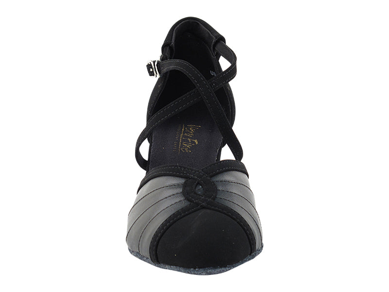 6825B Black Leather & Black Nubuck with 2.5" low heel (2899) in the photo