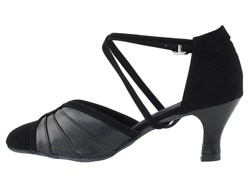 6825B Black Leather & Black Nubuck with 2.5" low heel (2899) in the photo