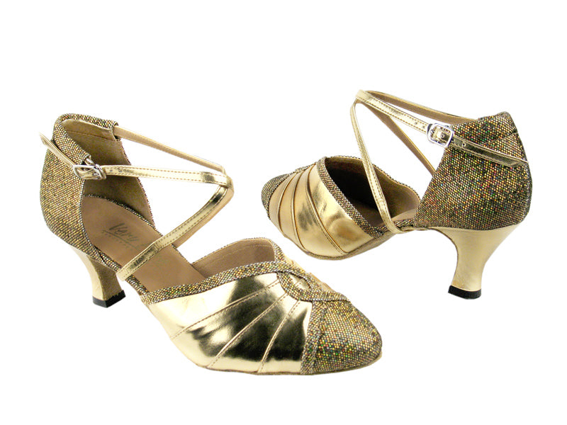 6825B Gold & Gold Scale with 2.5" Low Heel in the photo