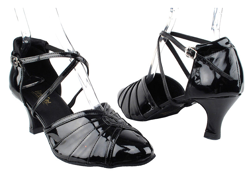 6825 Black Patent_Whole Shoes with 2.5" Heel in the photo