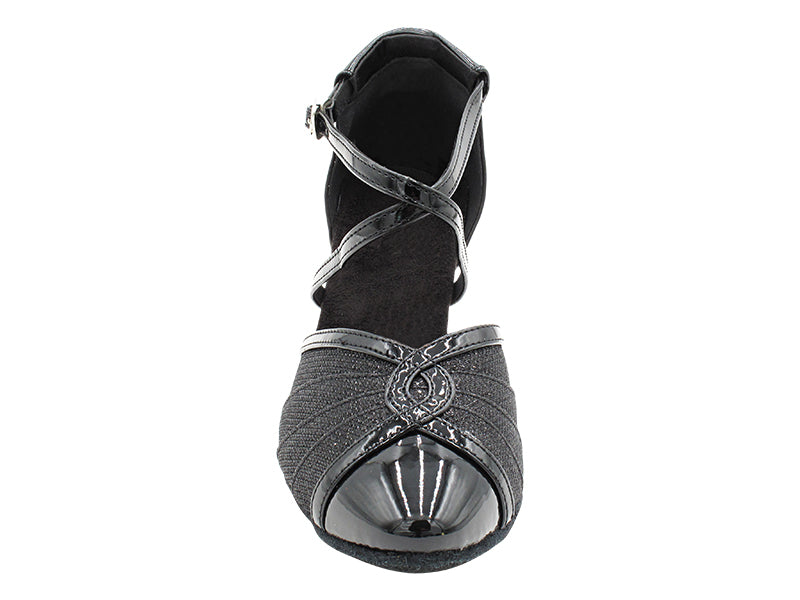 6825 Black Patent_273 Black Glittern with 2.5" Heel (2899) in the photo