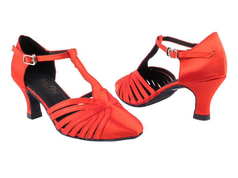 6829 112 Red Satin with 2.5" Heel in the photo