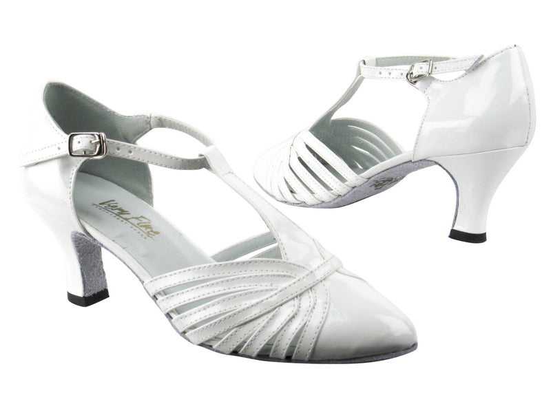 6829 White Patent with 2.5" low heel in the photo