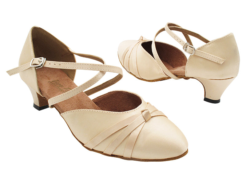 6836 Flesh Satin with 1.3" Cuban Heel (387) in the photo