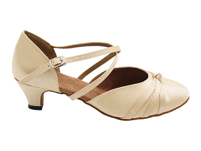 6836 Flesh Satin with 1.3" Cuban Heel (387) in the photo