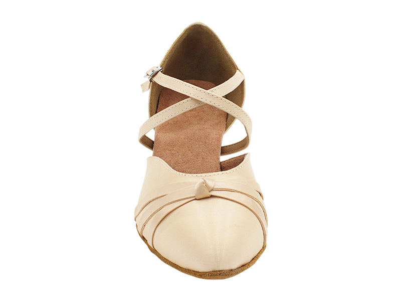 6836 Flesh Satin with 1.3" Cuban Heel (387) in the photo