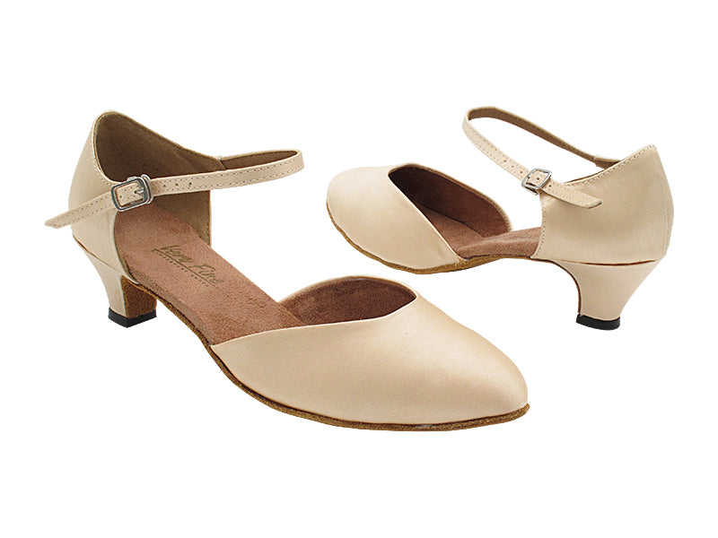 6844B Flesh Satin with 1.3" Cuban Heel (387) in the photo