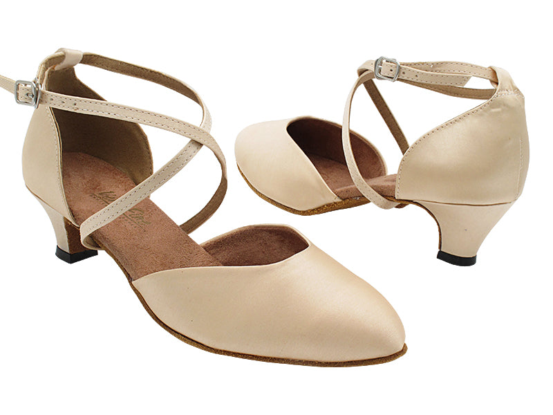 6844 Flesh Satin with 1.3" Cuban Heel (387) in the photo