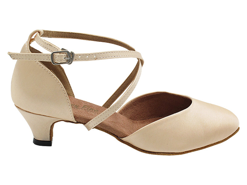 6844 Flesh Satin with 1.3" Cuban Heel (387) in the photo