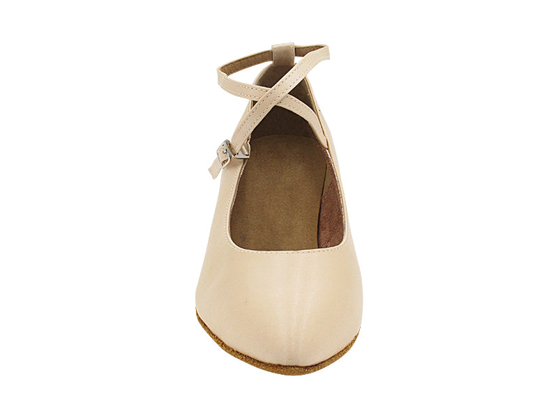6853 Flesh Satin with 1.3" Cuban Heel (387) in the photo