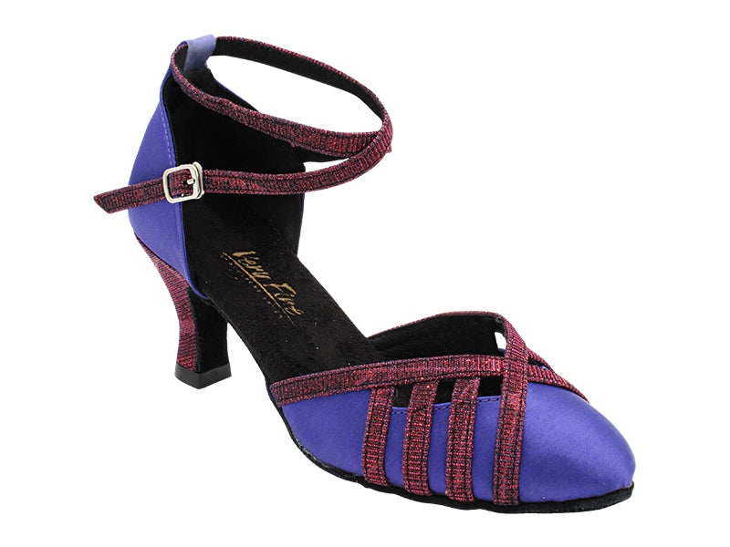 6857 245 Violet Satin_155 Purple Illusion Trim with 2.5" Heel (2899) in the photo