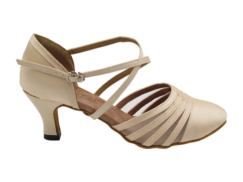 6862 Flesh Satin & Flesh Mesh with 2.5" Heel (2899) in the photo