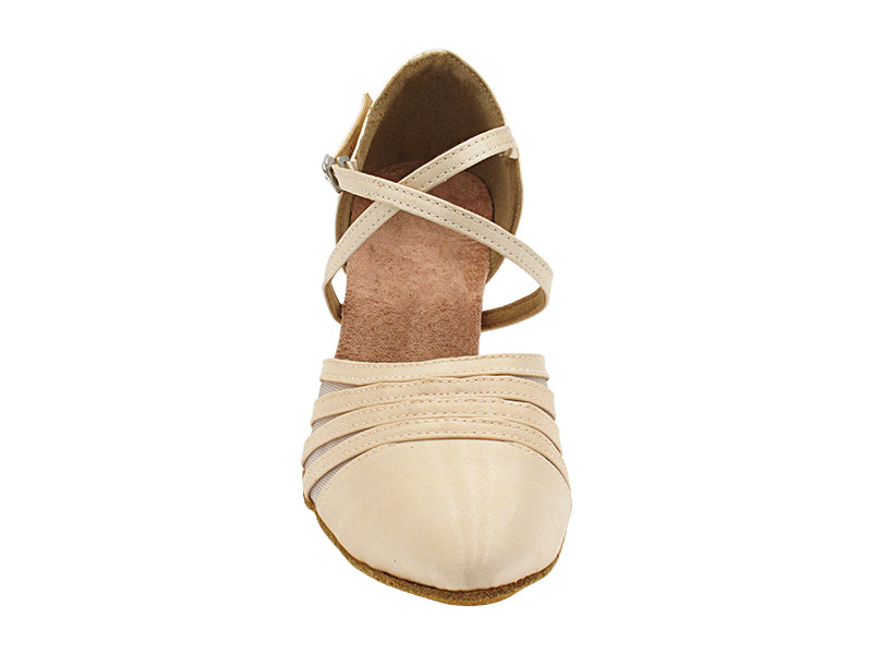 6862 Flesh Satin & Flesh Mesh with 2.5" Heel (2899) in the photo