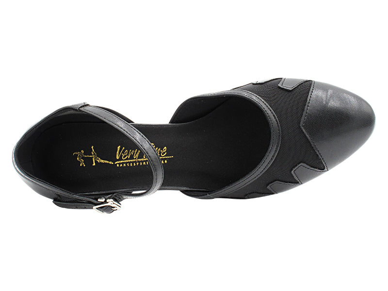 6863 Black Leather & Black Mesh with 2.5" Heel (2899) in the photo