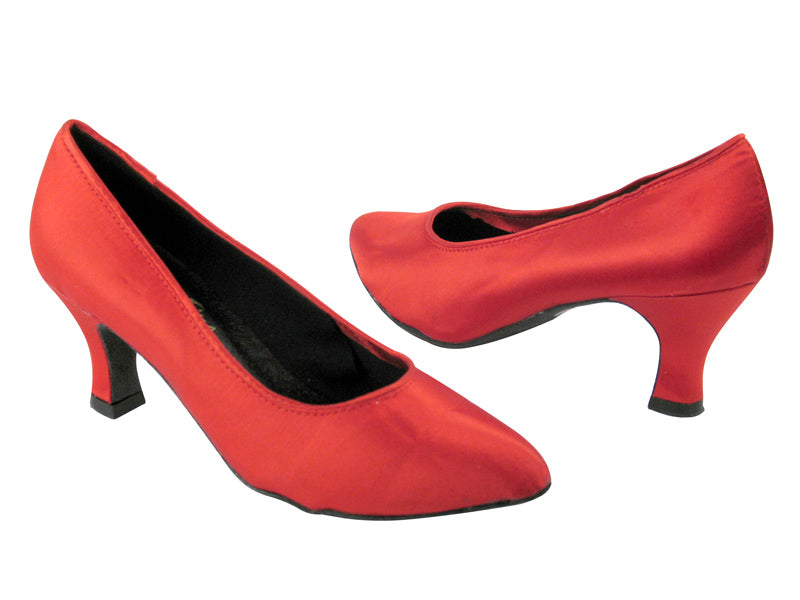 6901 112 Red Satin with 2.5" Low Heel in the photo