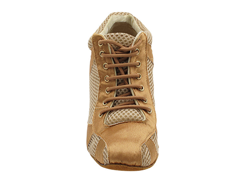 705LEDSS 81 Brown Satin_Brown Knit Mesh with 3" Heel (6812) in the photo