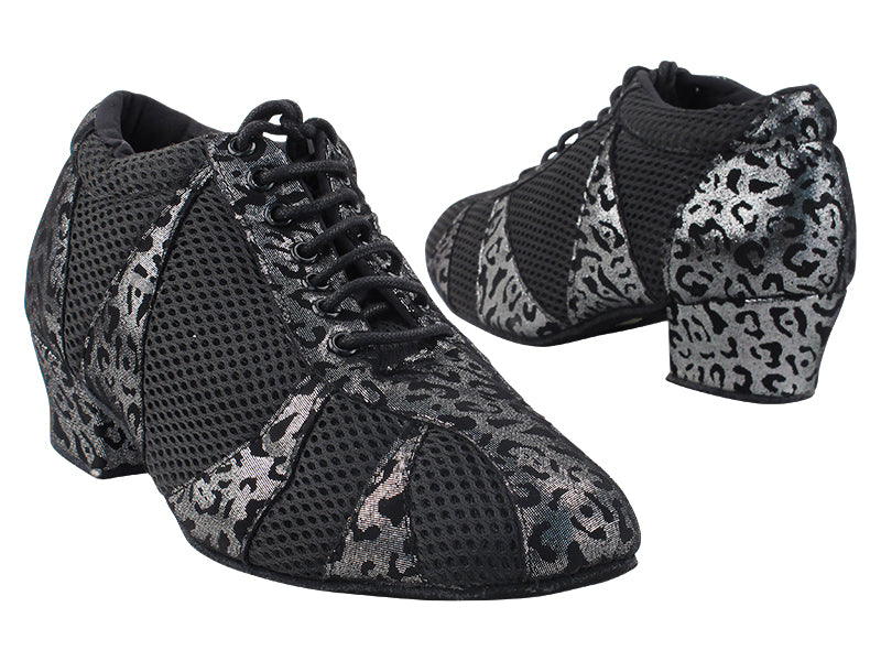 705LEDSS Black Velvet Leopard_Black Knit Mesh with 1.5" Heel (2001) in the photo