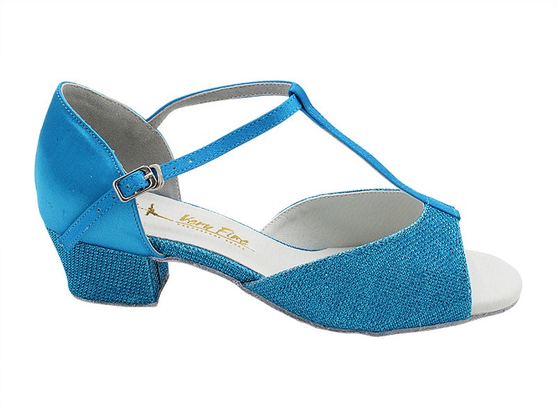 801 Light Blue Glitter Satin_F_H_Light Blue Satin_B_S with 1.5" Heel (2001) in the photo
