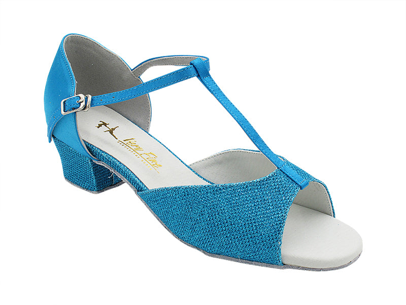 801 Light Blue Glitter Satin_F_H_Light Blue Satin_B_S with 1.5" Heel (2001) in the photo