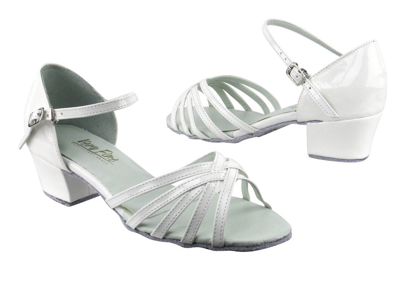 802 210 White Patent with 1.5" Medium Heel in the photo