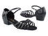 802FT Black Leather with 1" Flat Heel in the photo