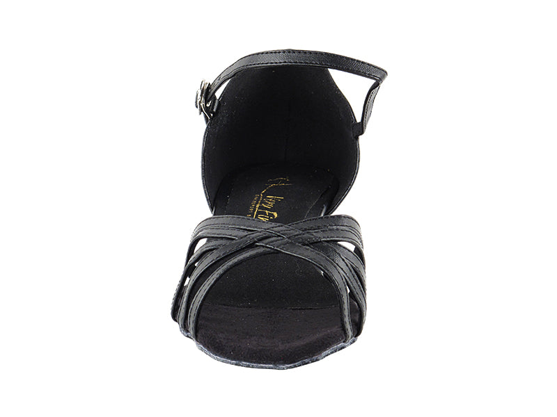 802FT Black Leather with 1" Flat Heel in the photo