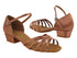 802FT Tan Satin with 1" Flat Heel in the photo