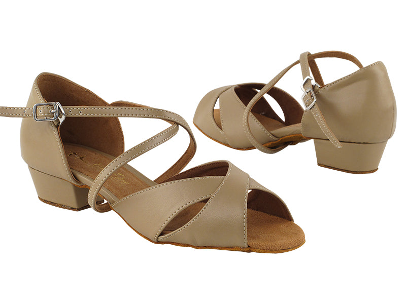 803FT Tan Leather with 1" Flat Heel in the photo