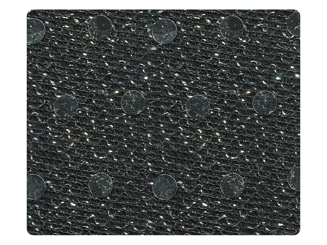 85 Silver Dots Black Fabric Fabric Swatch
