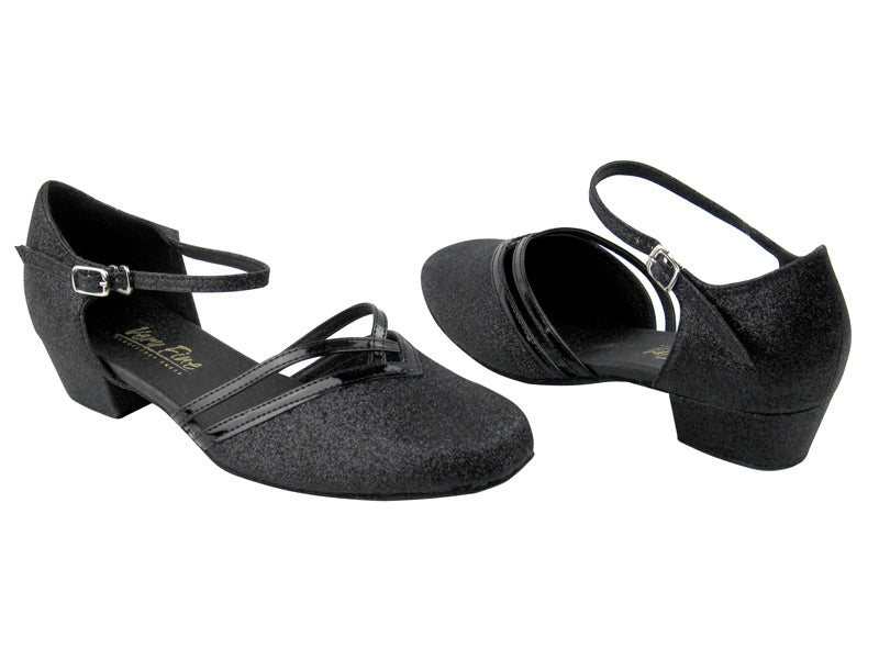 8881 127 Black Stardust & Black Patent Trim with 1.5" Medium Heel in the photo