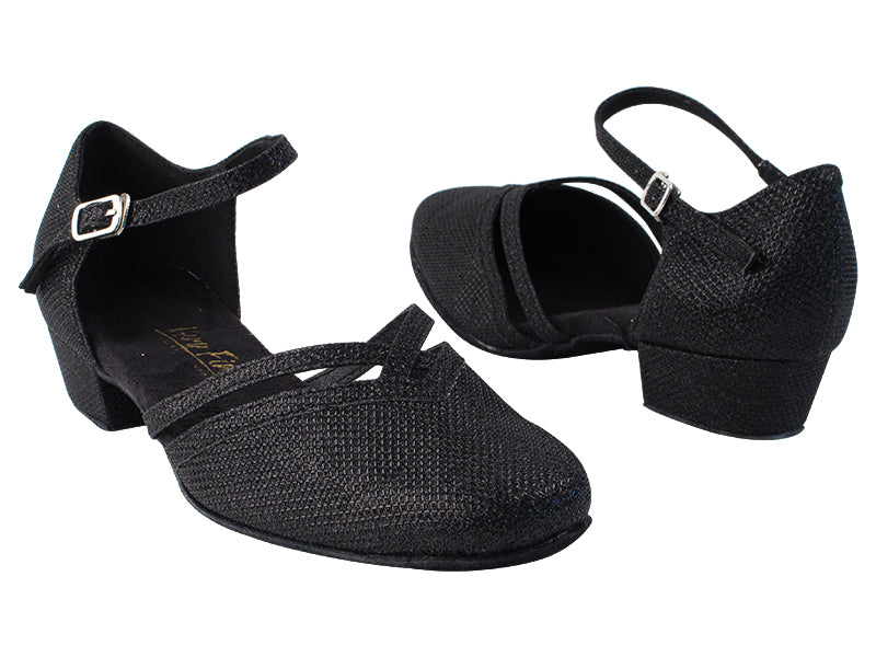 8881 273 Black Glitter_273 Black Glitter Trim with 1" Women Heel in the photo