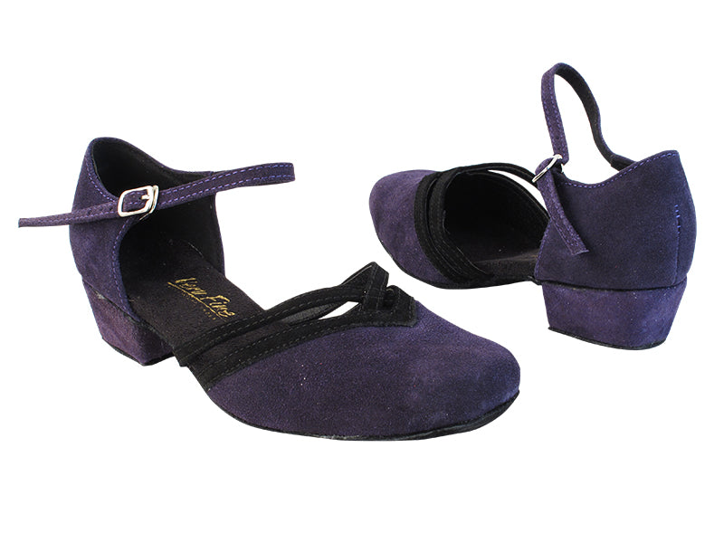 8881 281 Purple Suede_244 Black Suede Trim with 1" Women Heel in the photo