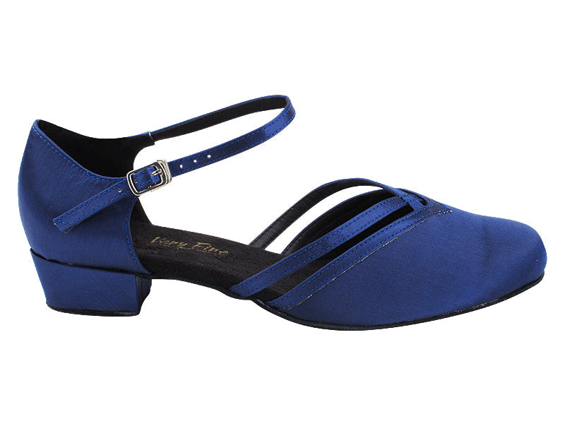 8881 301 Dark Blue Satin_Trim with 1" Heel (8881) in the photo